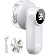 coldSky Rechargeable Fabric Shaver, Lint Shaver with Digital Display, Sweater Shaver with 6-Leaf ...