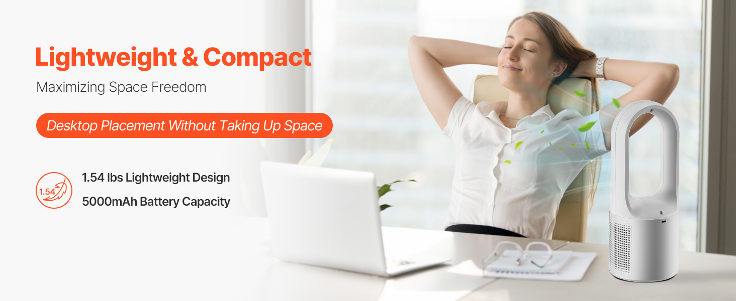 portable bladeless fan