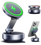 Magnetic Phone Charging Holder Mount for Car, 360° Vacuum Magnetic Phone Holder, Qi1 15W Fast Wir...