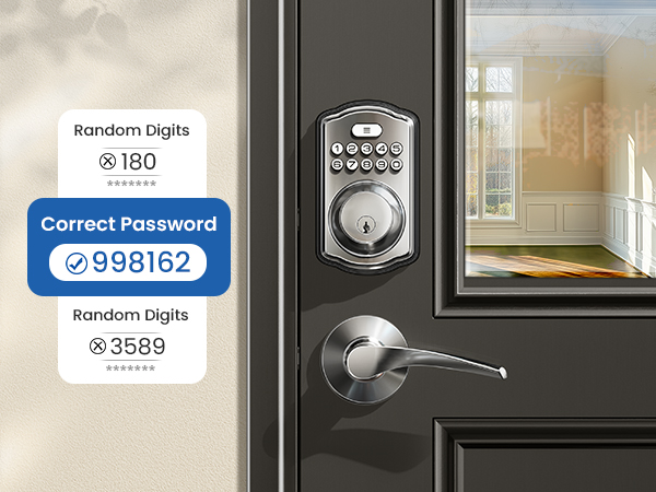 keyless entry door lock with handle