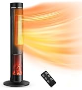 TRUSTECH 36" Space Heater for Large Room, 1500W PTC Electric Fireplace Space Heater, Adjustable T...