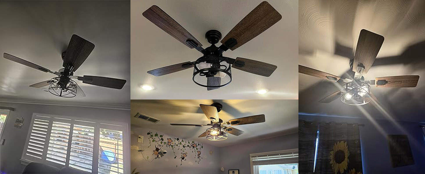 42 inch farmhouse ceiling fan with light and remote control