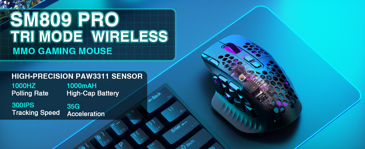 gaming mouse; mmo mouse;wireless gaming mouse;