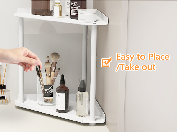 Corner Bathroom Counter Organizer, 2 Tier Bathroom Organizer Countertop