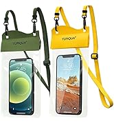 YUMQUA Large Waterproof Phone Pouch 2 Pack, IPX8 Waterproof Cell Phone Case Dry Bag Compatible wi...