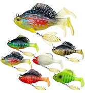 DAMIDEL 6Pcs Pre-Rigged Jig Head Soft Fishing Lures,Paddle Tail Swimbaits/3D Eyes/Spinner Blades ...