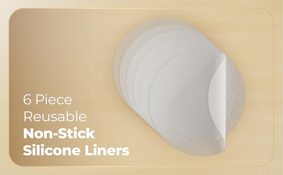 6 piece reusable non-stick silicone liners