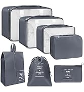 Lcsmaokin 7 Set Packing Cubes,Lightweight Essential Travel Luggage Packing Organizers for Travel ...