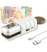 4 in 1 Mini Bag Sealer, Upgraded Mini Bag Sealer with Cutter and Magnet, USB C Rechargeable Chip ...