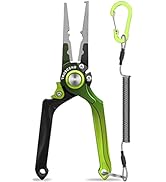TRUSCEND Fishing Pliers Saltwater with Mo-V Blade Cutter, Corrosion Resistant Teflon Coated Muti-...