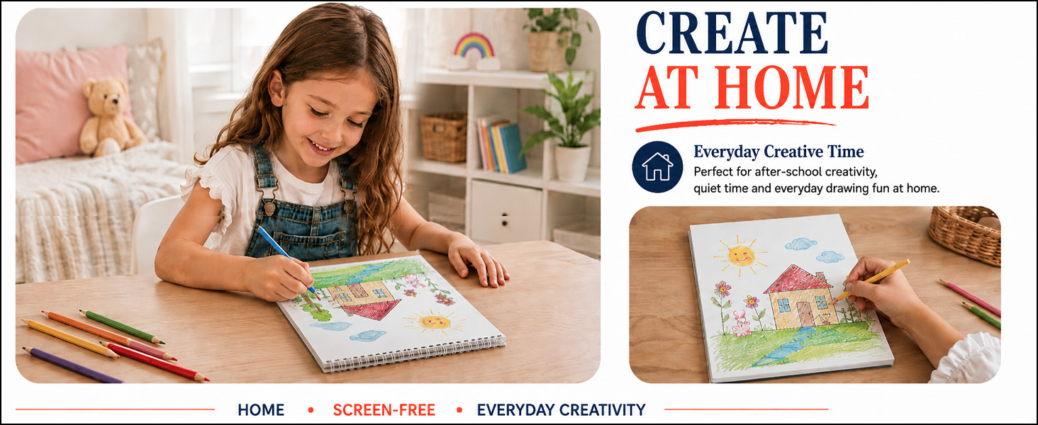 This drawing book for kids supports screen-free drawing, quiet time and creative play at home.