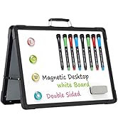 Small Dry Erase White Board - TSJ OFFICE 12" x 16" Mini Easel Desktop Double Sided Whiteboard, Po...
