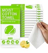 Body Wash Towelettes Scented Lemon Moist Cotton Towel 8.66''x8.66'' Deodorant Wipes Travel Size I...