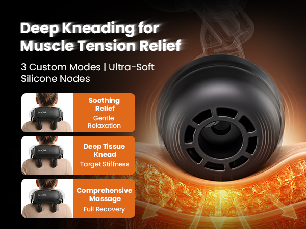Neck and shoulder massager deep kneading for muscle tension relief