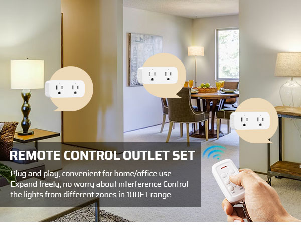  wireless remote control outlet
