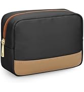 JINSI Small Travel Makeup Bag – Water-Resistant Zippered Pouch (Black) | Foam padding, multi-pock...