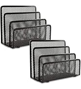 EASEPRES Desk Mail Organizer, 2 Pack Office Small Letter Sorter Desktop File Organizer Metal Mesh...