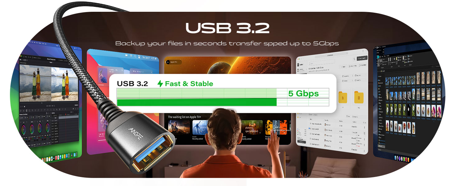 usb extension cable black 10ft