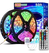 CHARKEE LED Lights for Bedroom 50 ft, Color Changing LED Strip Lights with 44-Key Remote, 12 Volt...