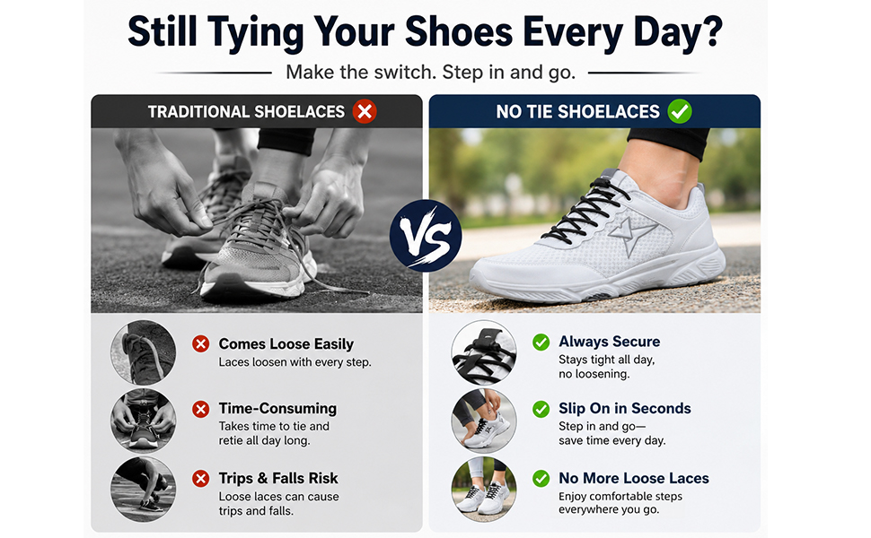 No Tie Shoelaces for Adults