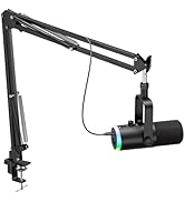 Dynamic Gaming Microphone | USB/XLR Dual Mode | RGB Boom Arm Mic Kit with One-Touch Mute, Headpho...