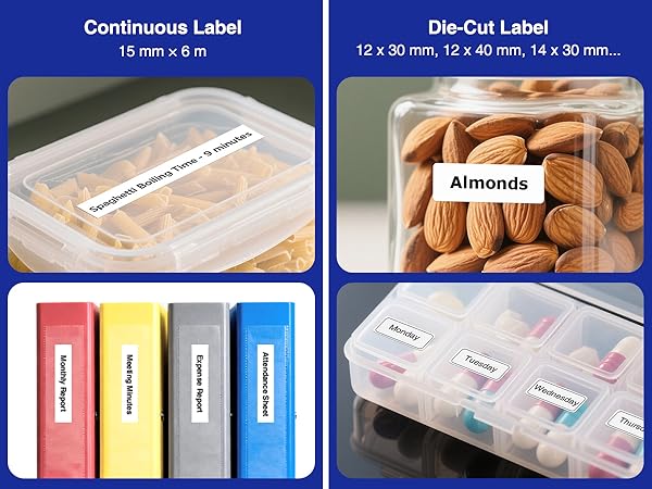 Works with die-cut and continuous labels