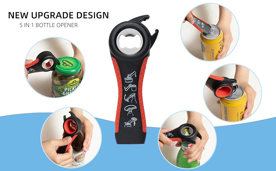 Open various sturdy bottles with a multifunctional bottle opener