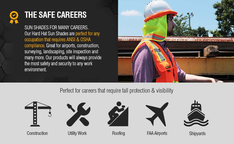 KwikSafety VADER Hard Hat Sun Shade Hi Vis Reflective Cooling Mesh High Visibility ANSI OSHA