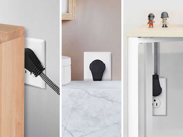 black flat extension cord