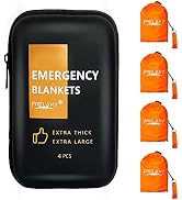 Frelaxy Emergency Blanket 2-Pack/4-Pack, Extra-Thick Extra-Large Space Blankets with Whistles, St...
