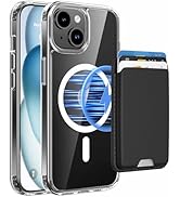 Ntwinro Magnetic for iPhone 13 &amp; iPhone 14 Clear Case (Compatible with MagSafe) with Black Detach...