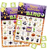 OHOME Halloween Games - Halloween Bingo for Kids Adults | Halloween Party Favors - 24 Players Hal...