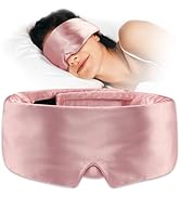 Umisleep Soft Satin Sleep Mask, Blackout Eye Mask for Side Sleepers, Women Men Sleeping Mask, Ant...
