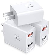 Double USB Wall Charger, Costyle 3 Pack 30W Dual Ports USB Fast Charger Block Quick Fast Charge 3...