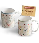 Maison d' Hermine Coffee Mug with Handles Fine Bone China Mugs Pack of Two Tea Cups for Hot Bever...