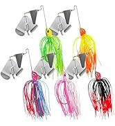 FREE FISHER 5 Pcs Buzz Bait Bass Spinner Baits Aluminium Delta Blades Fishing Jig Lures for Bass ...