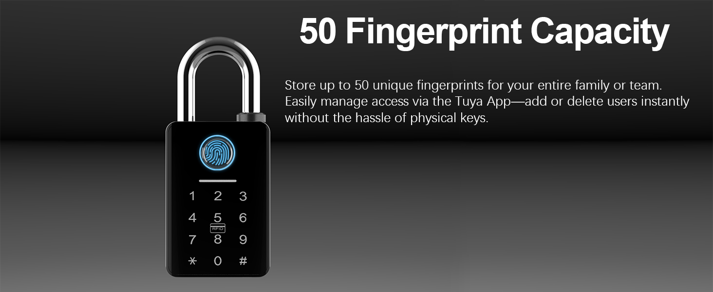 Fingerprint padlock with high capacity