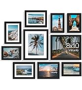 Vittanly 10 Pack Picture Frames Collage Wall Decor, Gallery Frame Set for Wall Mounting or Tablet...