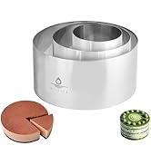 Hilstita 3Pcs Cake Molds for Baking, Stainless Steel Mousse Cake Rings, Mousse Ring Mold Round fo...