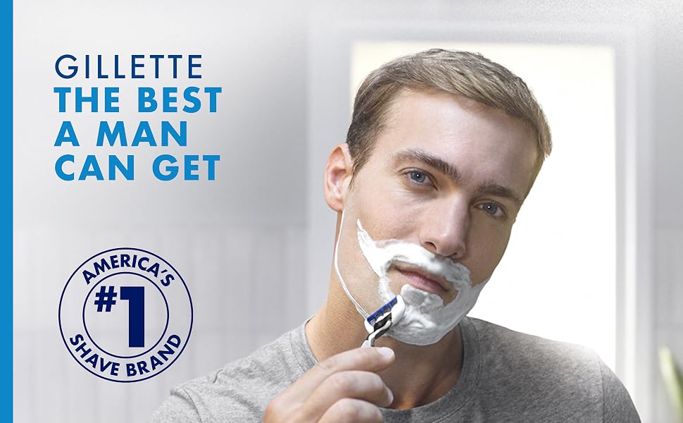 man shaving his face
