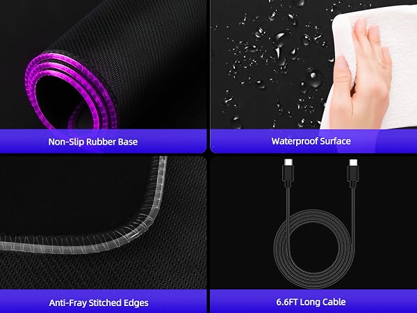 RGB gaming mouse pad with wireless charging