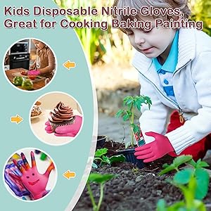 rose red nitrile gloves