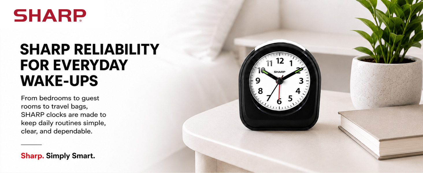 alarm clock small portable battery powered silent bedroom travel hotel bedside office kids room
