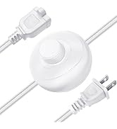 6 ft Extension Cord Foot Switch Pedal, 18 AWG 3A 125V 375W,White 2 Prong Polarized Plug Power Cab...