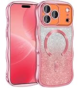 Meshine for iPhone 17 Pro Max Case,[Compatible with MagSafe][Build-in Camera Lens],Magnetic Curly...
