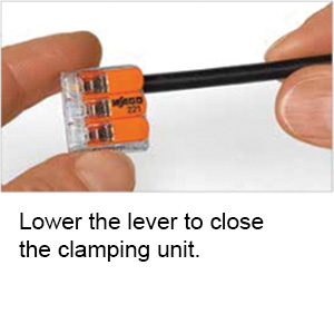 221 how to step 3 - Lower the lever to close the clamping unit.