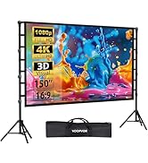 Outdoor Projector Screen with Stand 150 Inch: VOOPVOR Portable Projection Screen and Stand, Indoo...