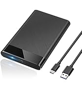 POSUGEAR 2.5'' External Hard Drive Enclosure, 6Gbps USB C 3.1 Gen 2 to SATA III Tool-Free Externa...