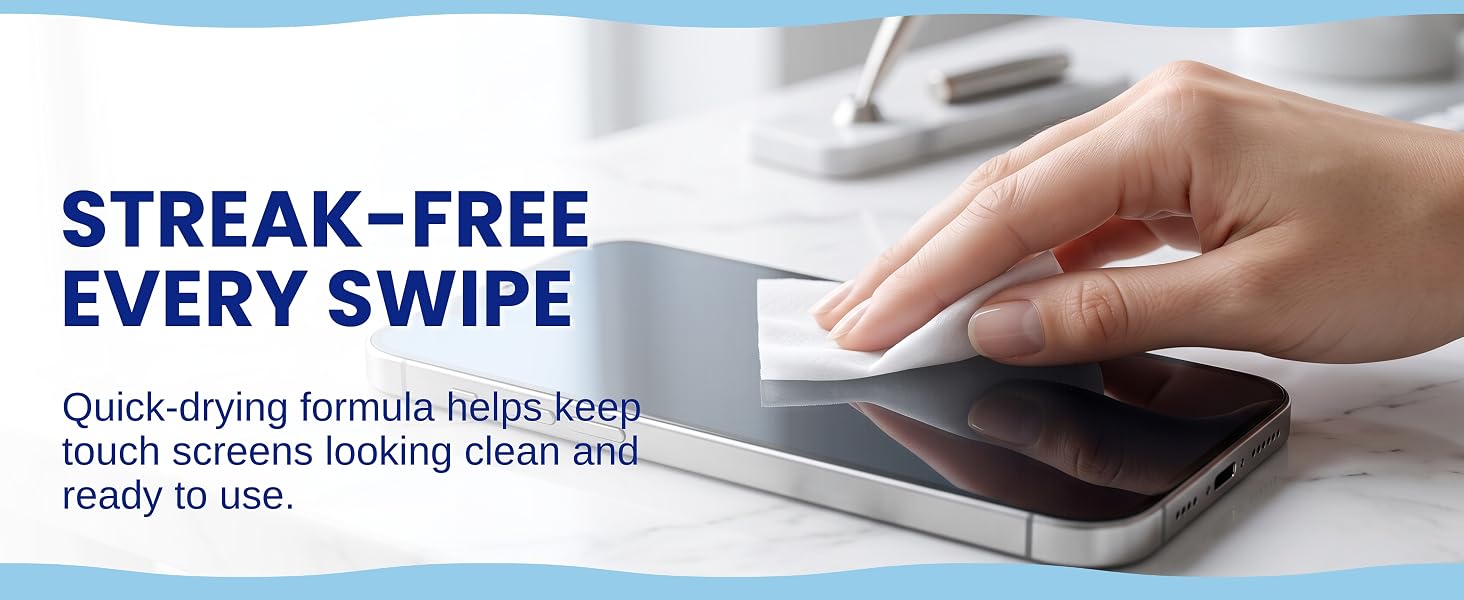 Lens and Screen Cleaning Wipes for Eyeglasses, Touch Screens, Cameras, Anti-Fog,