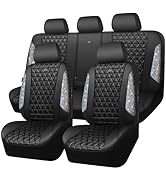 CAR PASS Bling Diamond Leather Car Seat Covers Full Seats Interior Sets, Waterproof Shining Glitt...